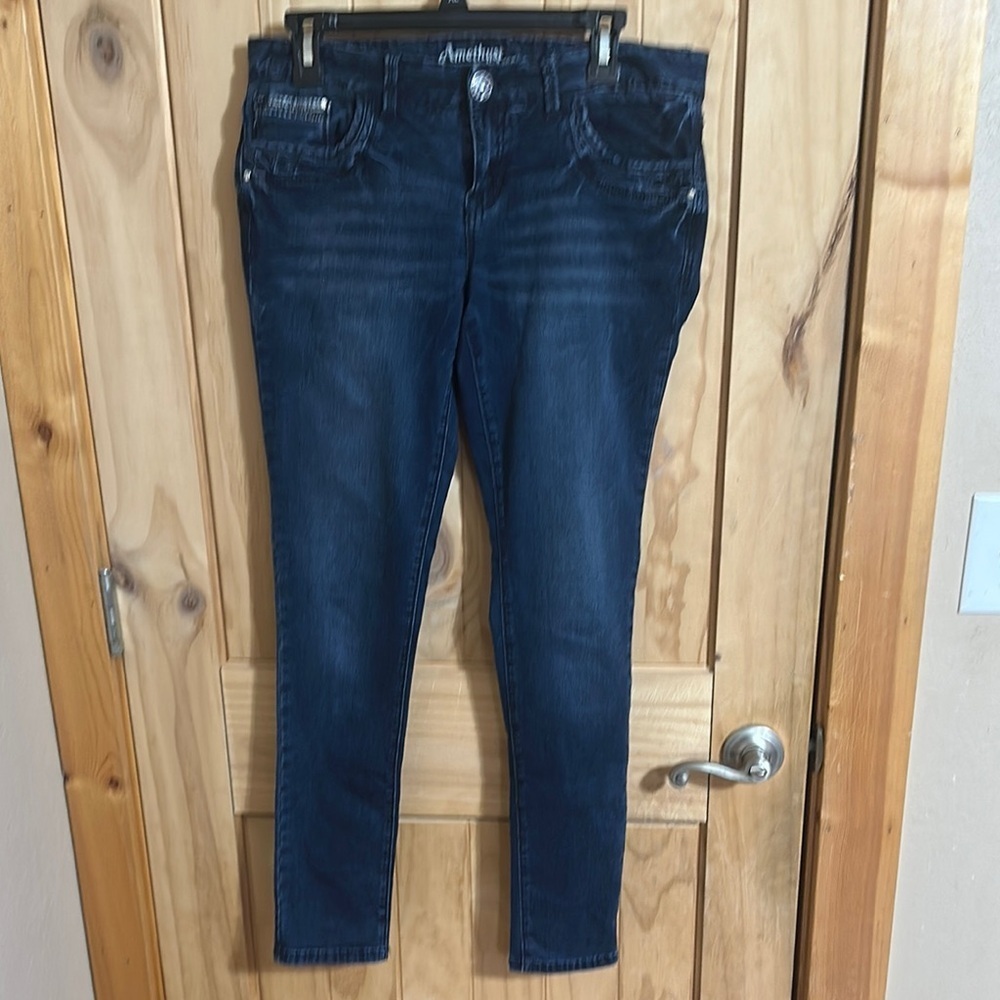 Amethyst Jeans Blue Skinny Denim Classic Exclusive of Decoration